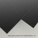 Styrene black sheets from Evergreen Scale Models - 0.01 inch thick - 4 sheets